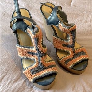 Lucky Brand crocheted wedges